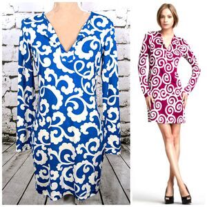 DIANE VON FURSTENBERG Reina Silk Knit Bodycon Mini Dress Chic Cocktails Size 6